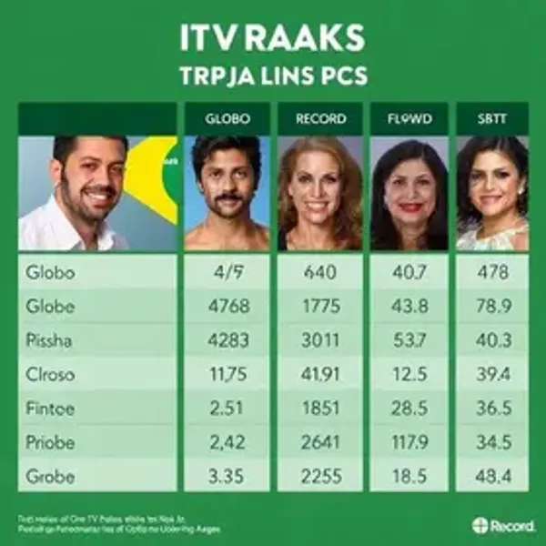 Ibope da TV 9/04: A audiência das novelas de Globo, Record, SBT e Band