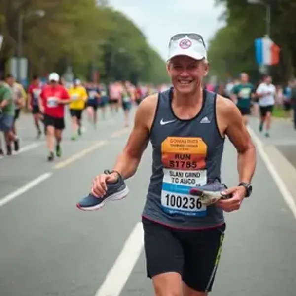 Desconhecido tira o próprio o tênis, doa para corredor terminar maratona, e eles se reencontram; vídeo
